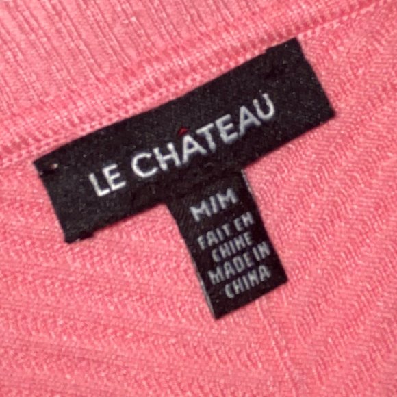 Le Chateau Pink Ribbed Women's Top - Picture 2 of 7